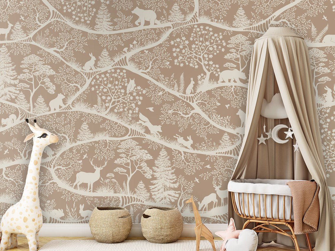 Wallpaper - Nordic Nature Brown White (Pre - Order) - LPM Home