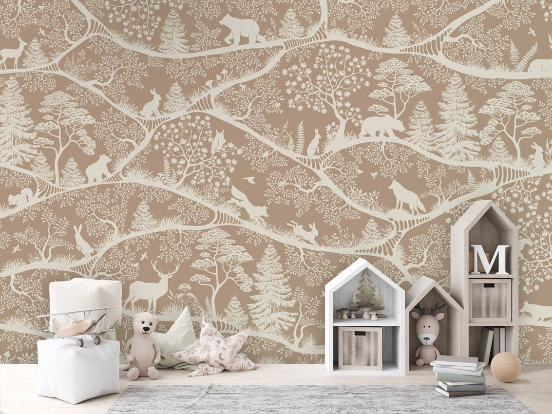 Wallpaper - Nordic Nature Brown White (Pre - Order) - LPM Home