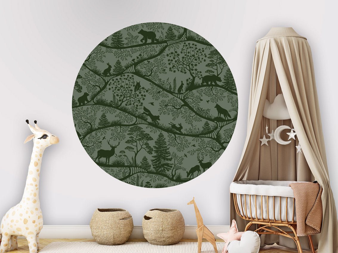 Wallpaper - Nordic Nature Green Green - Circle (Pre - Order) - LPM Home