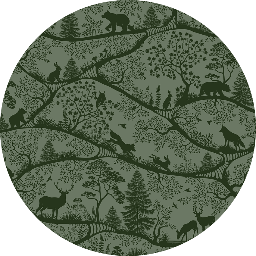 Wallpaper - Nordic Nature Green Green - Circle (Pre - Order) - LPM Home
