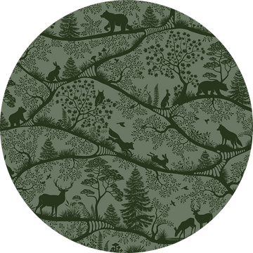 Wallpaper - Nordic Nature Green Green - Circle (Pre - Order) - LPM Home