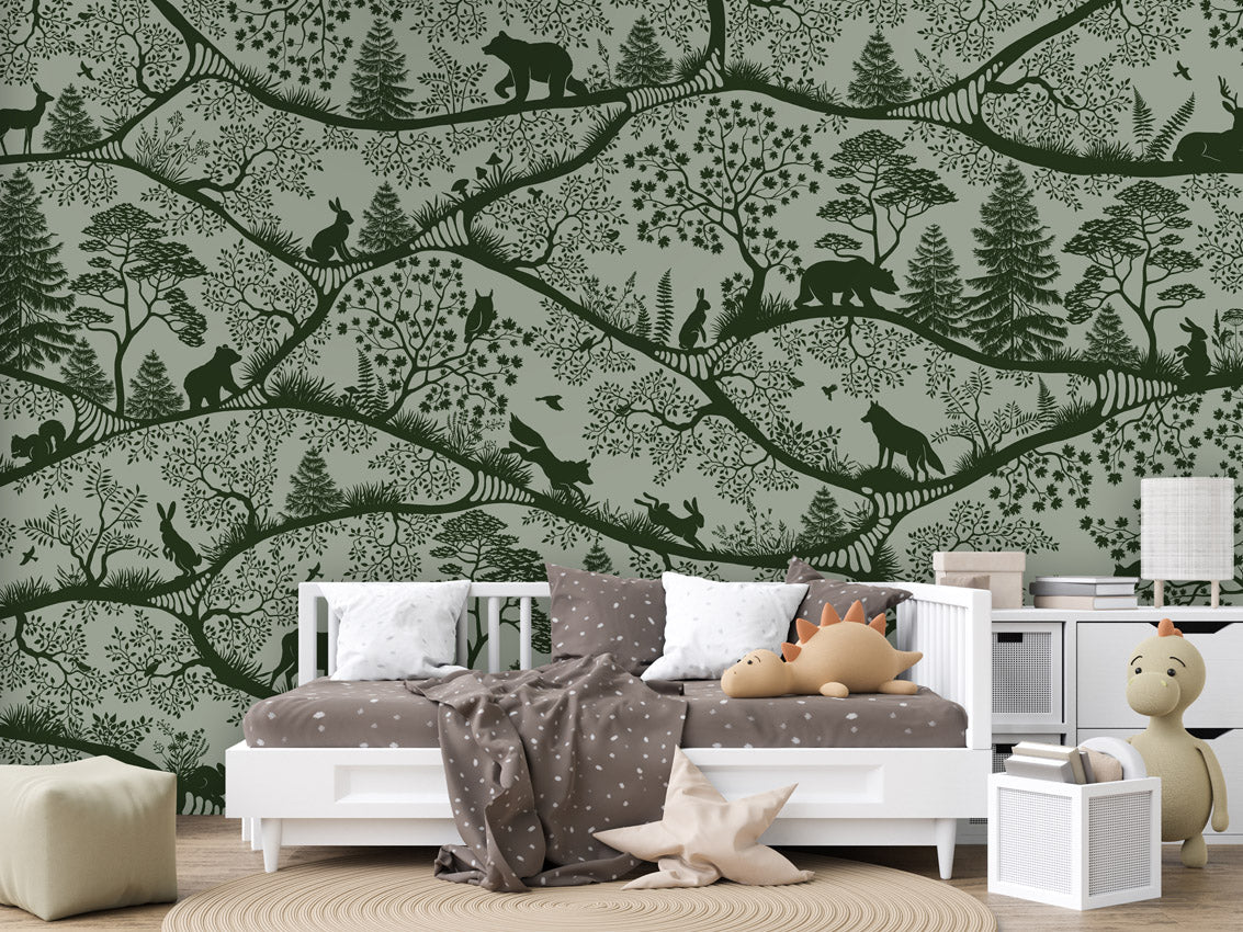 Wallpaper - Nordic Nature Green Green (Pre - Order) - LPM Home