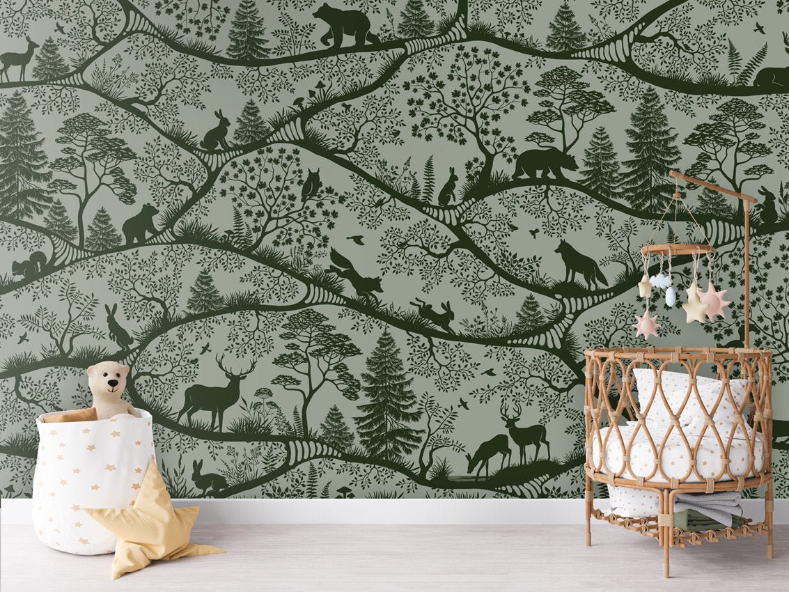 Wallpaper - Nordic Nature Green Green (Pre - Order) - LPM Home