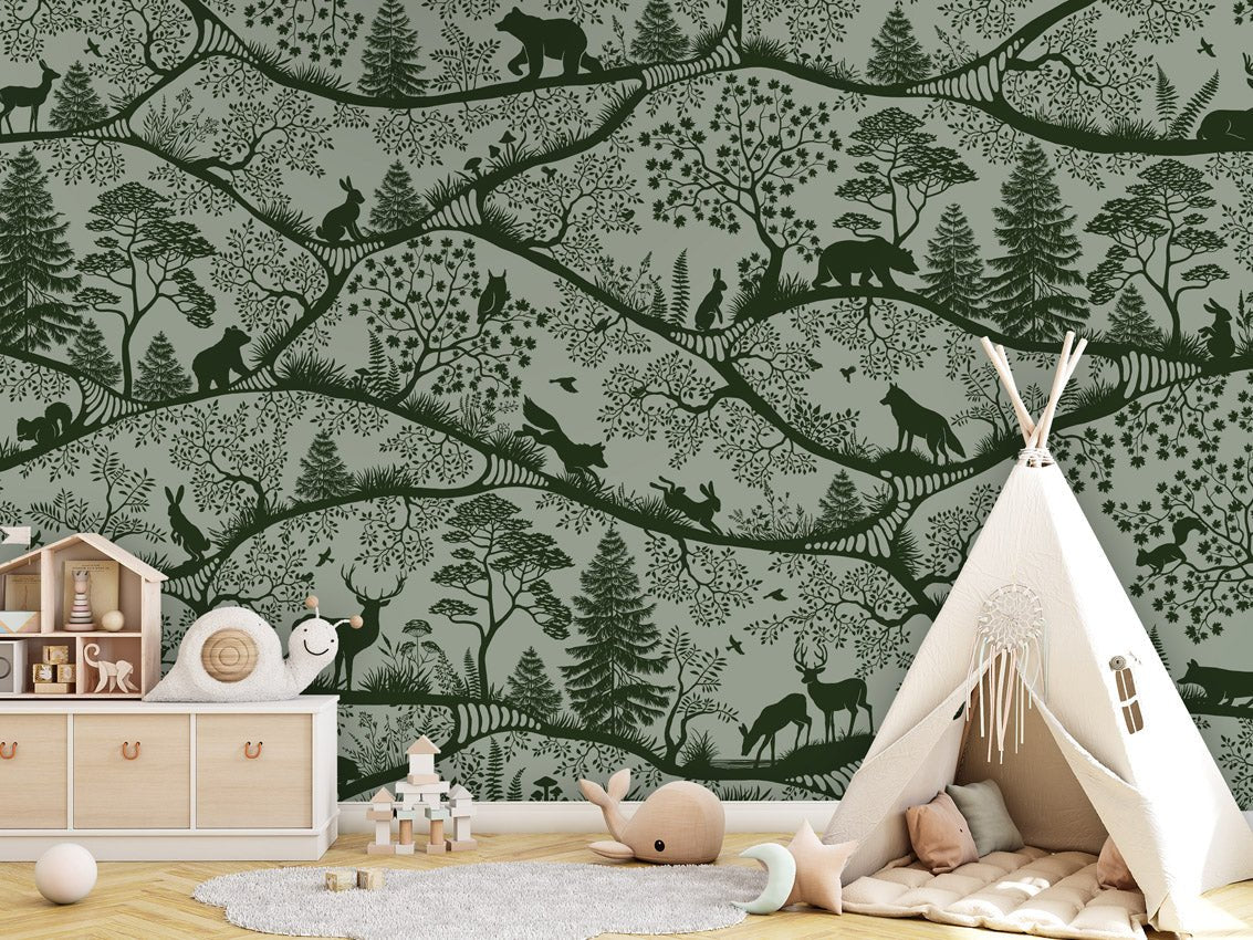 Wallpaper - Nordic Nature Green Green (Pre - Order) - LPM Home