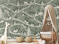 Wallpaper - Nordic Nature Green White (Pre - Order) - LPM Home