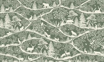 Wallpaper - Nordic Nature Green White (Pre - Order) - LPM Home