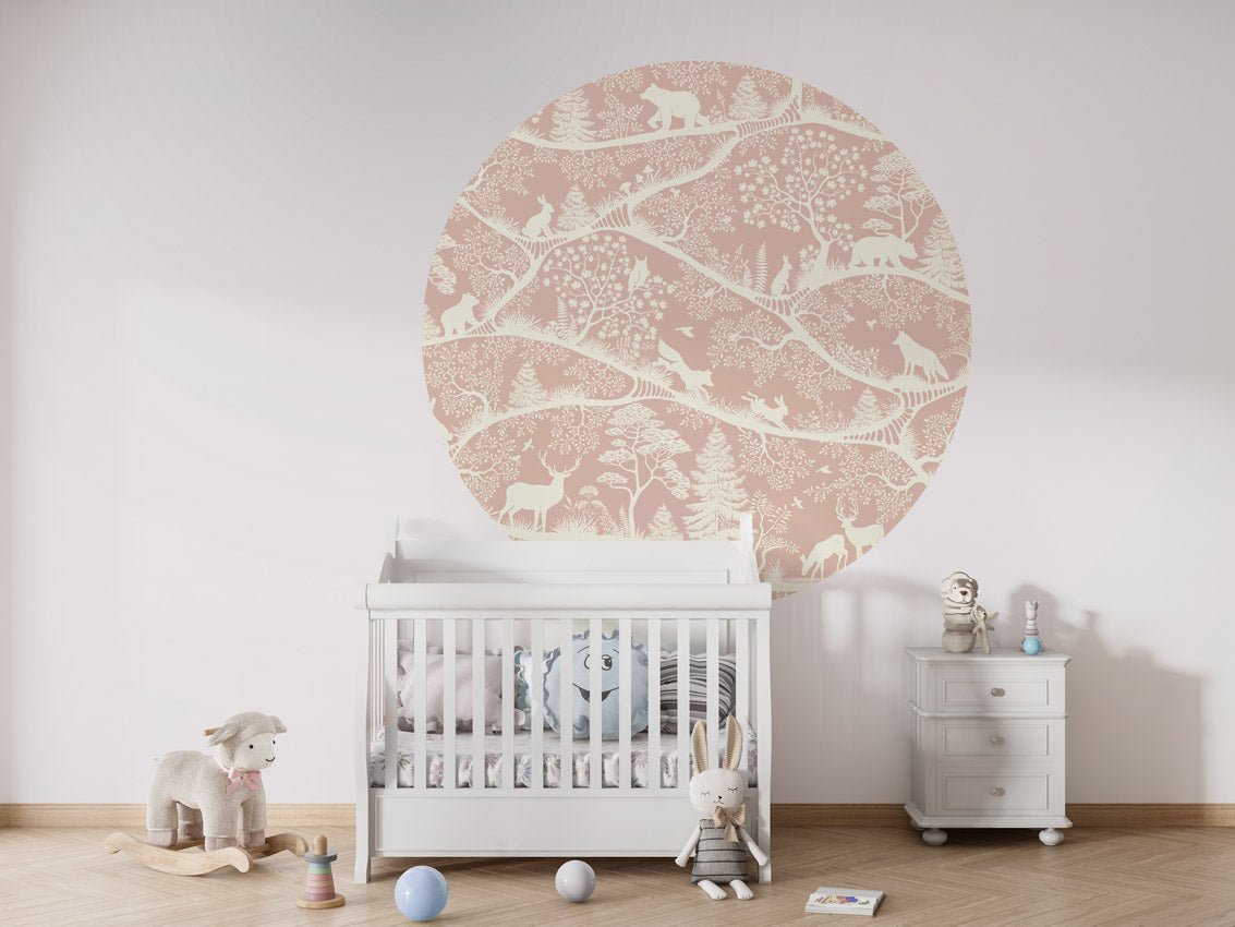 Wallpaper - Nordic Nature Pink White - Circle (Pre - Order) - LPM Home