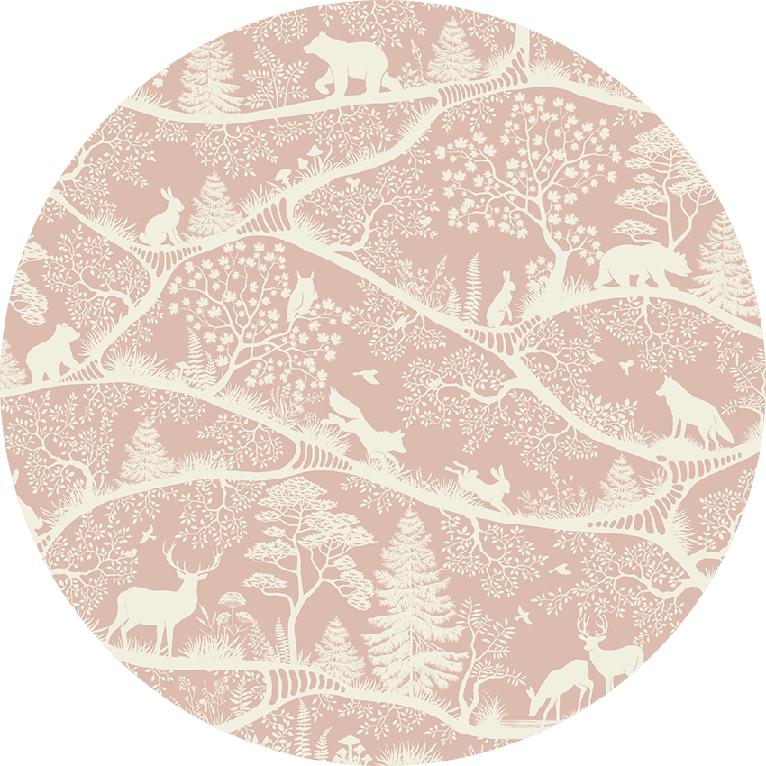 Wallpaper - Nordic Nature Pink White - Circle (Pre - Order) - LPM Home