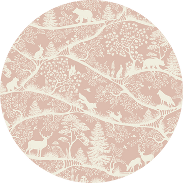 Wallpaper - Nordic Nature Pink White - Circle (Pre - Order) - LPM Home