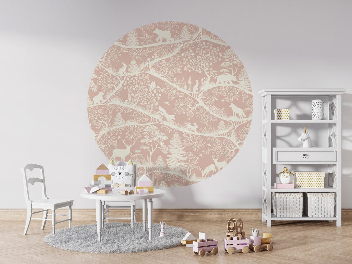 Wallpaper - Nordic Nature Pink White - Circle (Pre - Order) - LPM Home