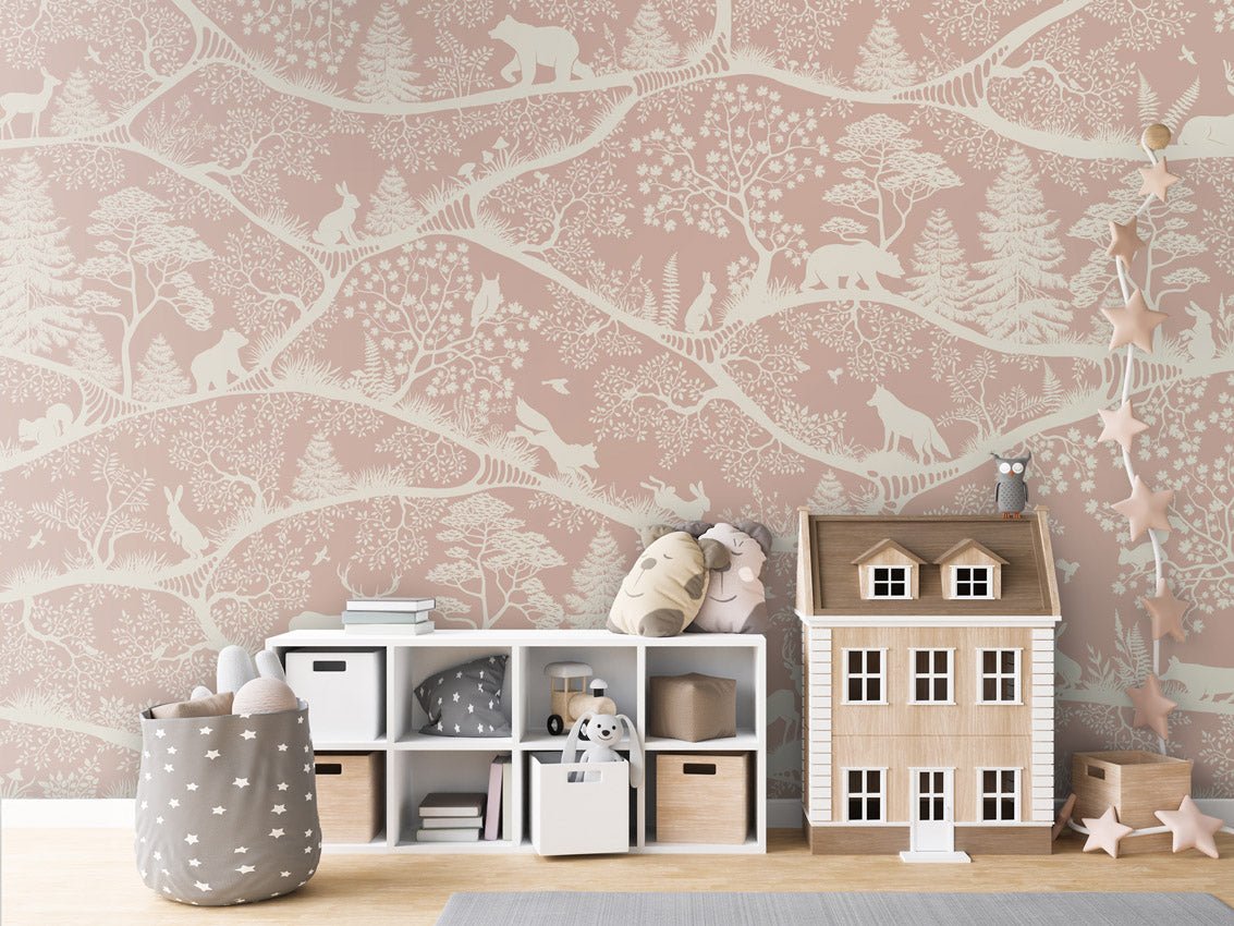 Wallpaper - Nordic Nature Pink White (Pre - Order) - LPM Home