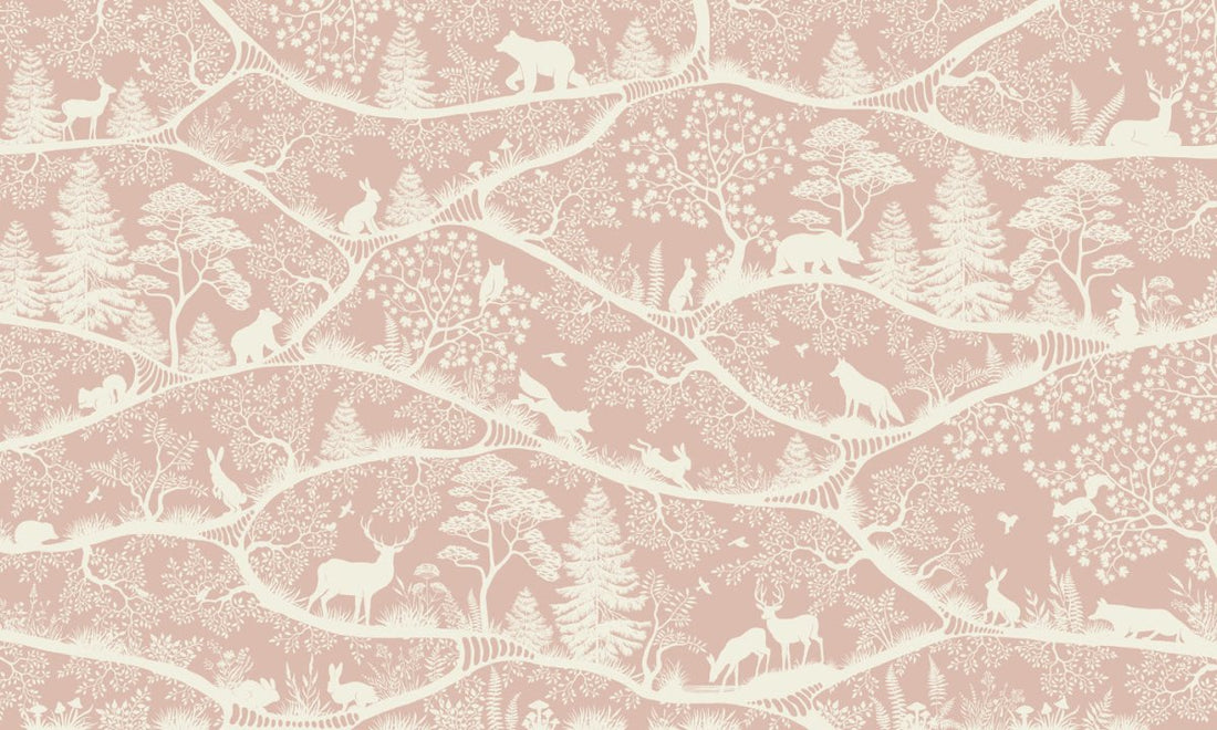 Wallpaper - Nordic Nature Pink White (Pre - Order) - LPM Home