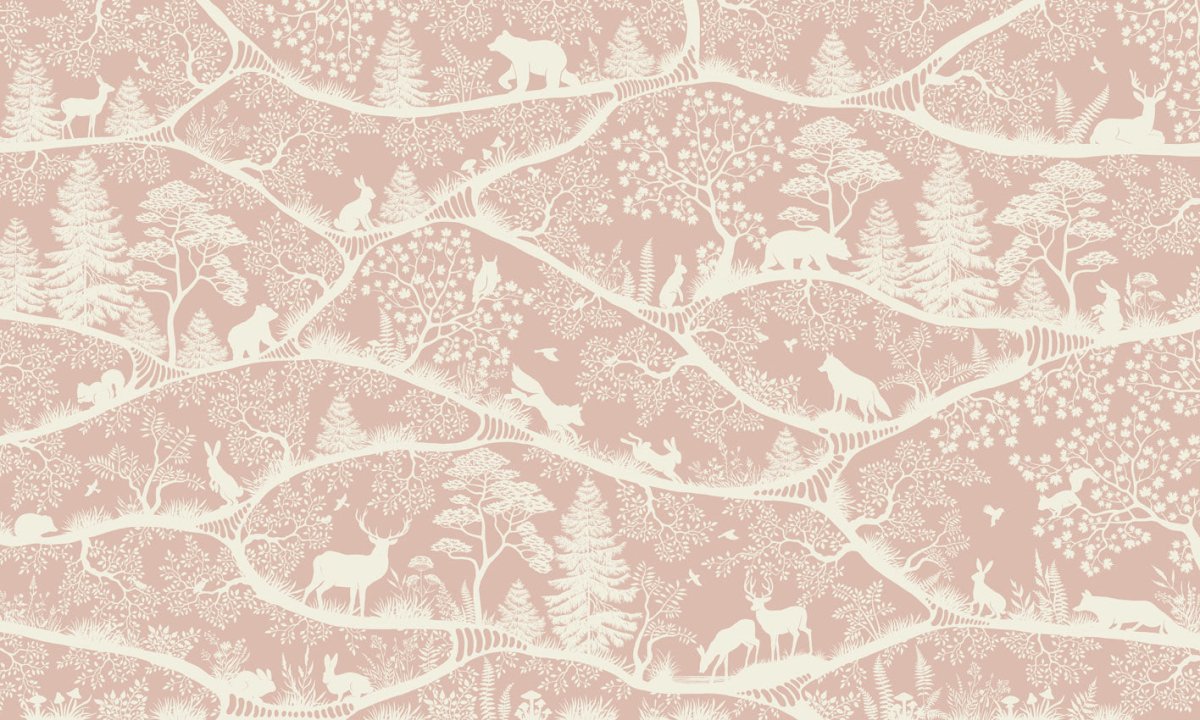 Wallpaper - Nordic Nature Pink White (Pre - Order) - LPM Home