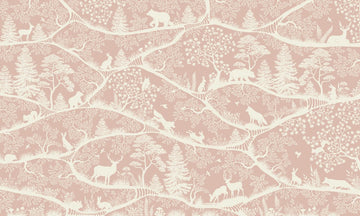 Wallpaper - Nordic Nature Pink White (Pre - Order) - LPM Home