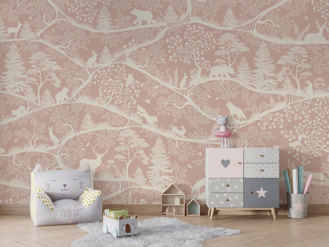 Wallpaper - Nordic Nature Pink White (Pre - Order) - LPM Home