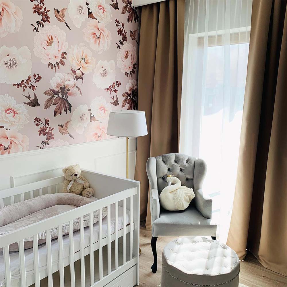 Wallpaper - Peonies and Birds - Le Petit Marché Home Furniture