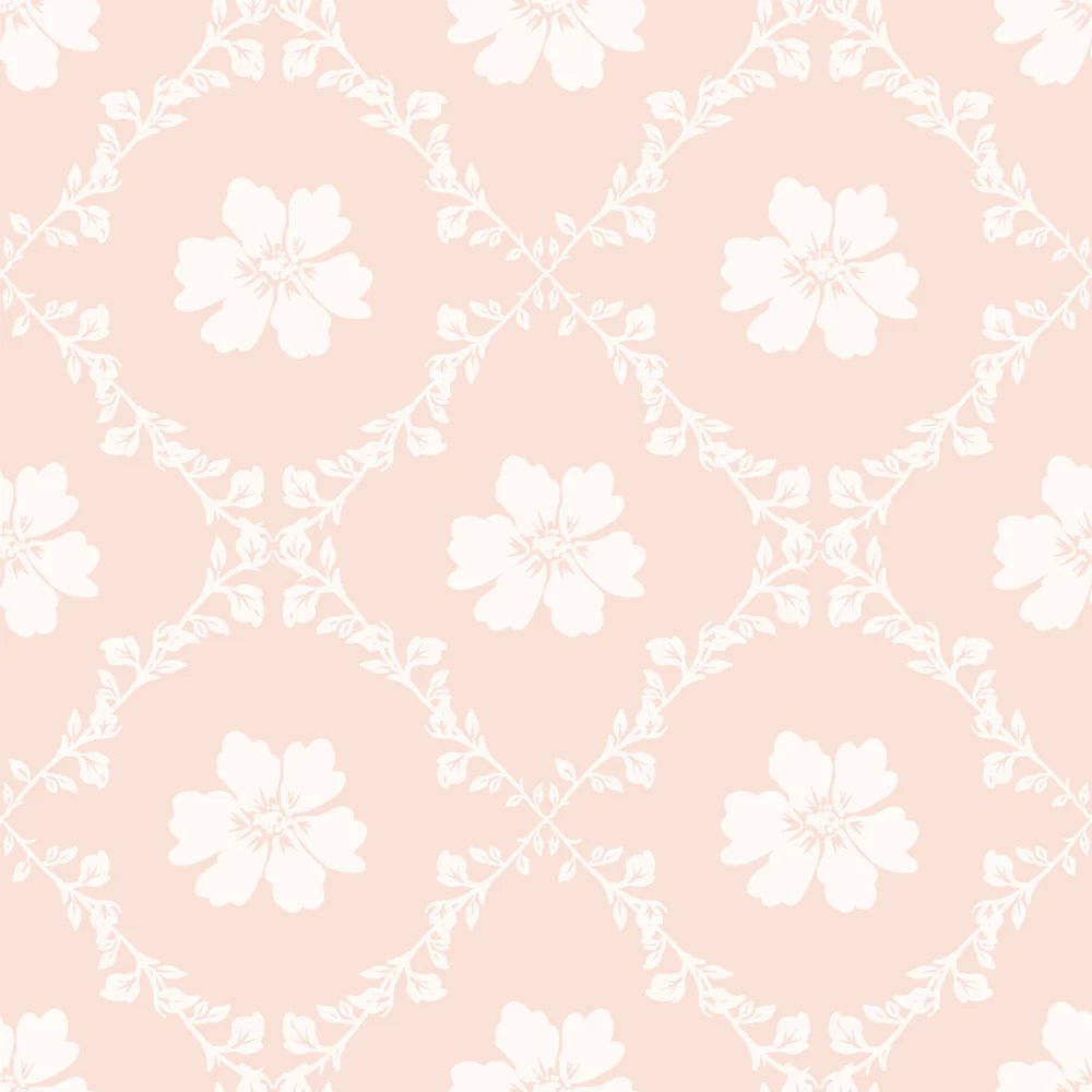 Wallpaper - Pink Old English Pattern - Le Petit Marché Home Furniture