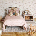 Wallpaper - Pink Rabbits On White - Le Petit Marché Home Furniture