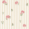 Wallpaper - Pink Roses on Stripes - Le Petit Marché Home Furniture