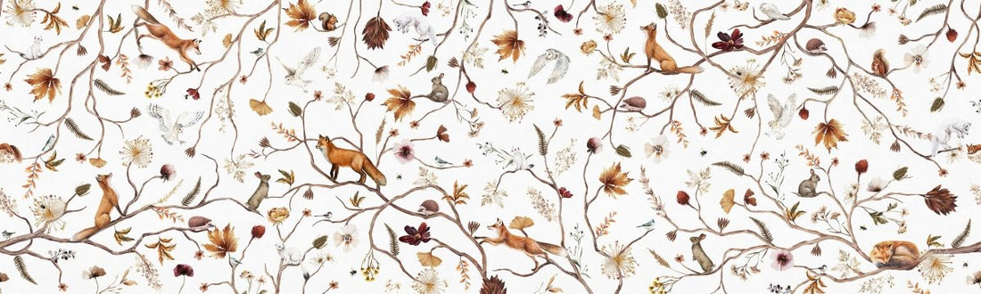 Wallpaper - Playful Forest - White - Panorama (Pre - Order) - LPM Home