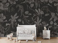 Wallpaper - Playful Monkeys - Monochrome - Black (Pre - Order) - LPM Home