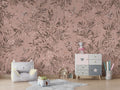 Wallpaper - Playful Robins - Monochrome - Pink (Pre - Order) - LPM Home
