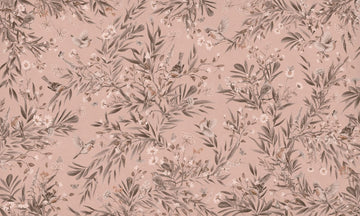 Wallpaper - Playful Robins - Monochrome - Pink (Pre - Order) - LPM Home