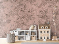 Wallpaper - Playful Robins - Monochrome - Pink (Pre - Order) - LPM Home