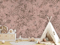 Wallpaper - Playful Robins - Monochrome - Pink (Pre - Order) - LPM Home