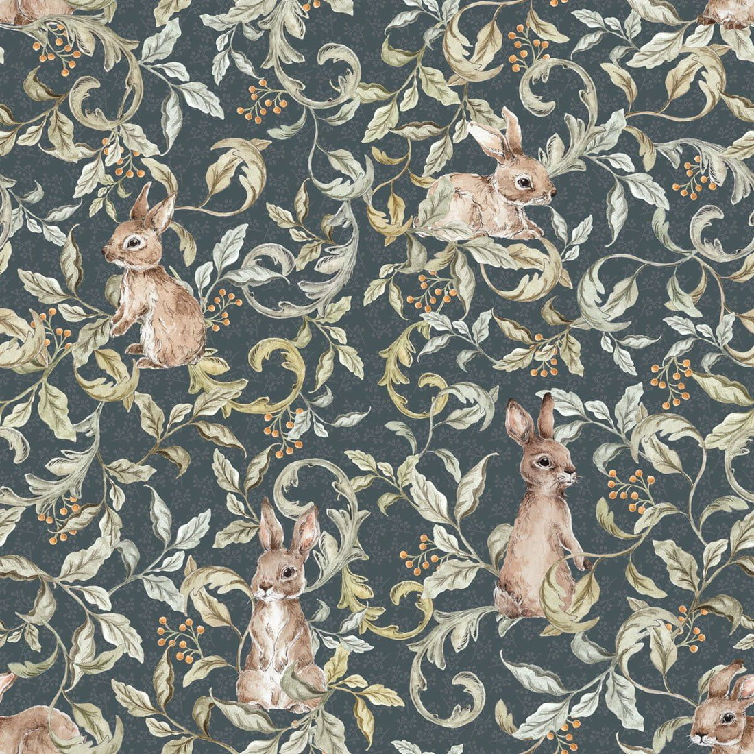 Wallpaper - Rabbits Groove Dark - Le Petit Marché Home Furniture