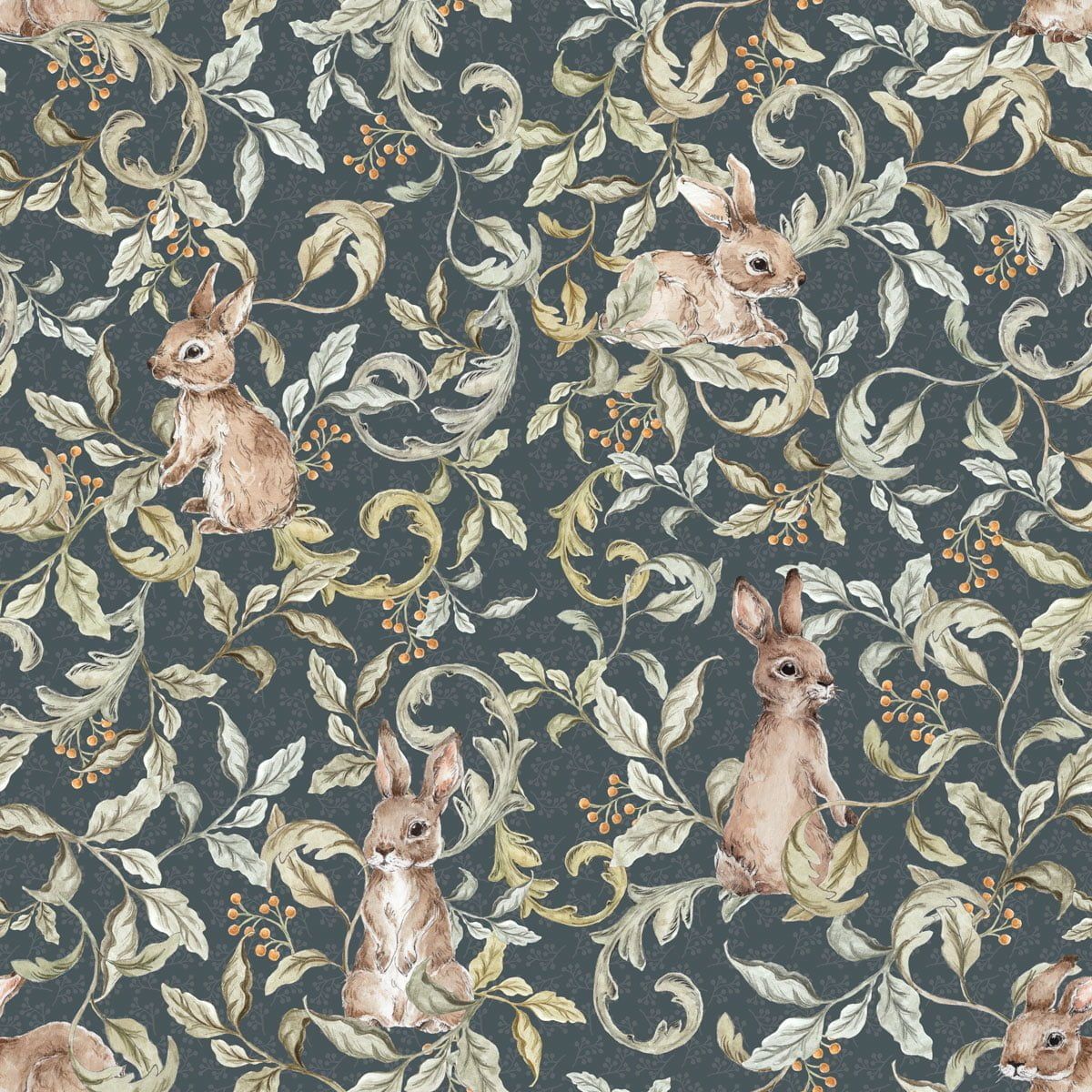 Wallpaper - Rabbits Groove Dark - Le Petit Marché Home Furniture