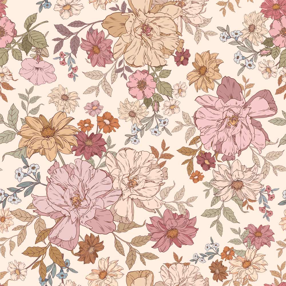 Wallpaper - Rainbow Flowers - Le Petit Marché Home Furniture