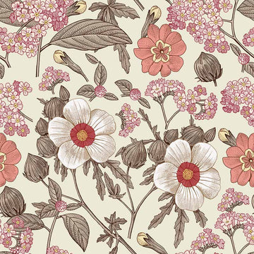 Wallpaper - Retro Bouquet - Le Petit Marché Home Furniture