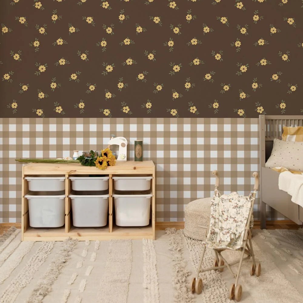 Wallpaper - Rustic Garden Brown - Le Petit Marché Home Furniture