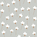 Wallpaper - Simple Daisies on Gray - Le Petit Marché Home Furniture