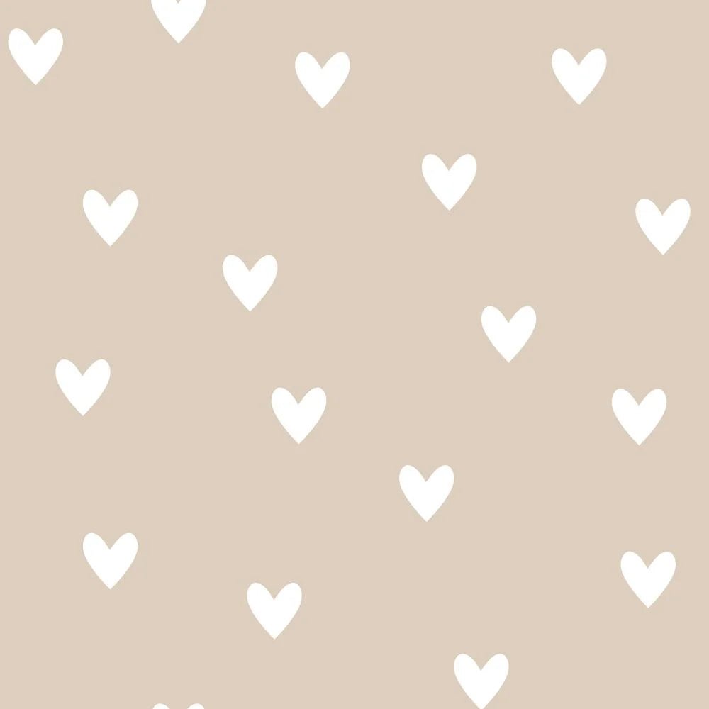 Wallpaper - Simple Hearts Beige - Le Petit Marché Home Furniture