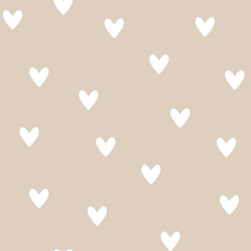 Wallpaper - Simple Hearts Beige - Le Petit Marché Home Furniture