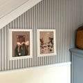 Wallpaper - Simple Vintage Stripes Beige Blue - Le Petit Marché Home Furniture