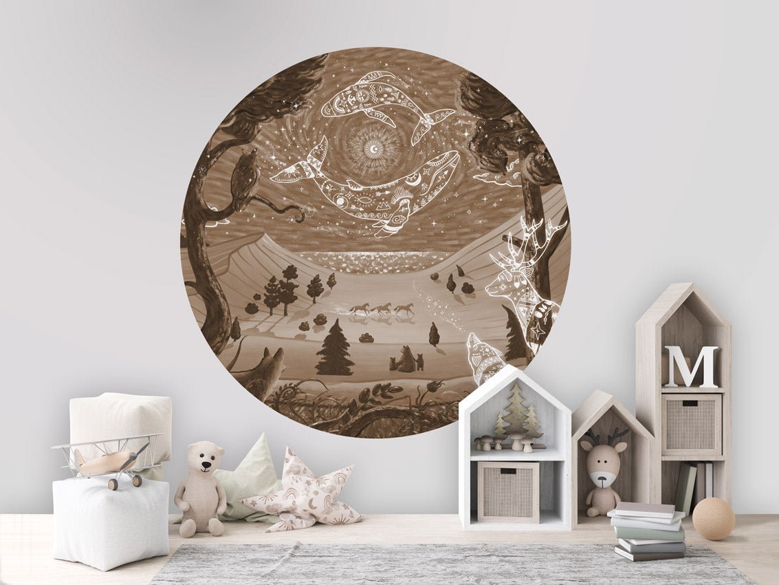 Wallpaper - Spirit Night Brown - Circle (Pre - Order) - LPM Home