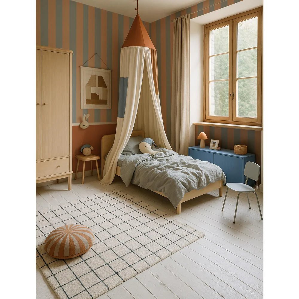 Wallpaper - Stripes Blue Beige - Le Petit Marché Home Furniture