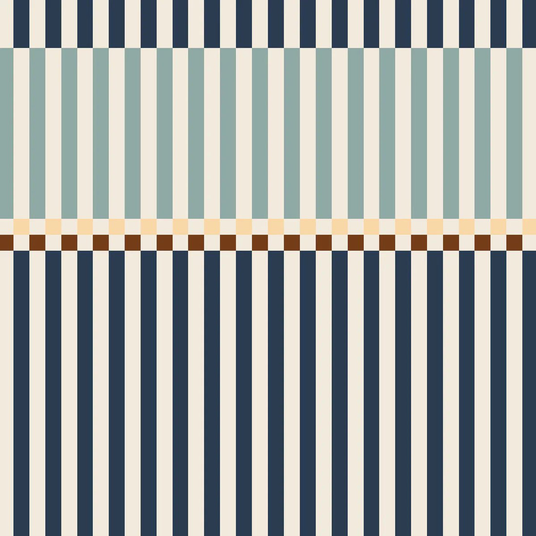 Wallpaper - Stripes Happy 2 Colours Navy Blue and Mint - Le Petit Marché Home Furniture