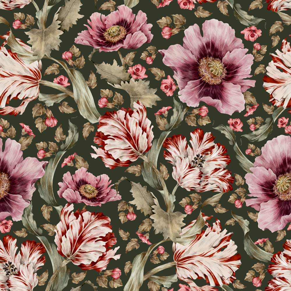 Wallpaper - Strong Decor with Tulips - Le Petit Marché Home Furniture