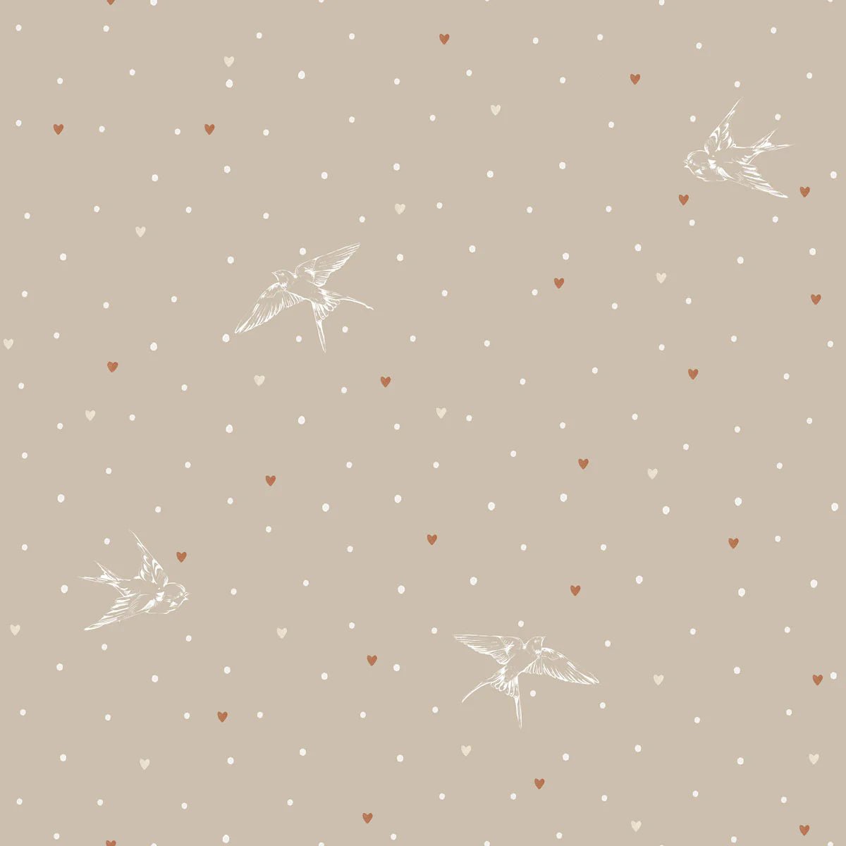 Wallpaper - Swallows on Beige - Le Petit Marché Home Furniture