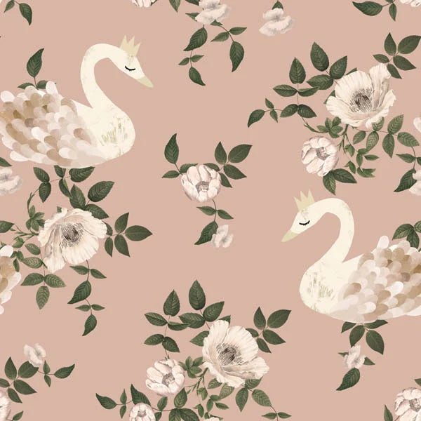 Wallpaper - Swans Kingdom Pink - Le Petit Marché Home Furniture