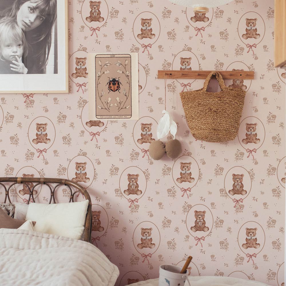 Wallpaper - Teddy Bears and Flowers - Le Petit Marché Home Furniture