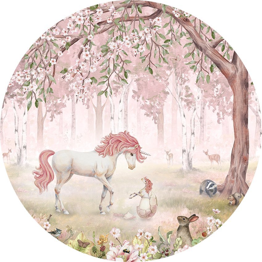 Wallpaper - Unicorn Forest - Pink - Circle (Pre - Order) - LPM Home