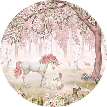 Wallpaper - Unicorn Forest - Pink - Circle (Pre - Order) - LPM Home