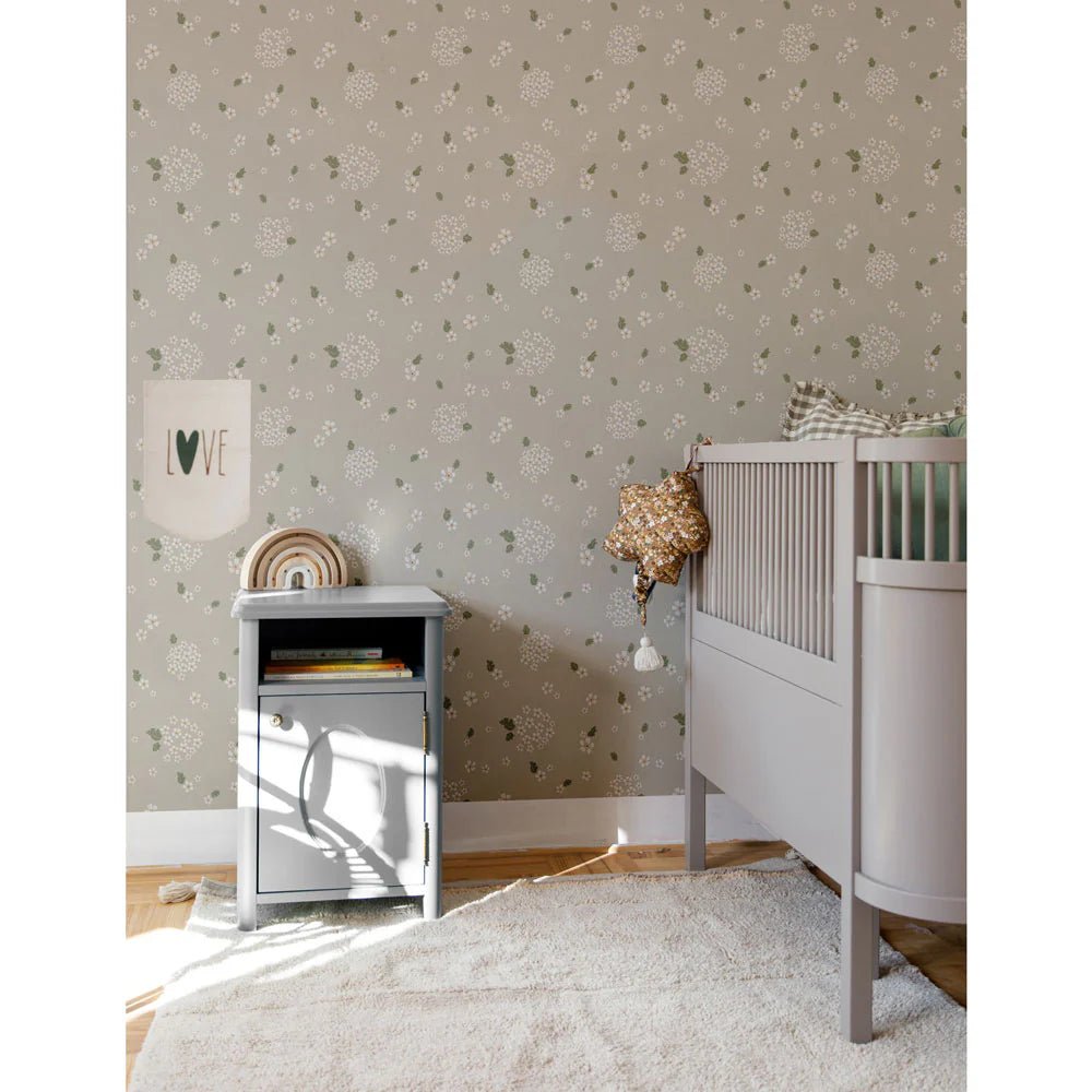 Wallpaper - White Bouquets - Le Petit Marché Home Furniture