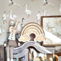 Wallpaper - White Ducks - Le Petit Marché Home Furniture