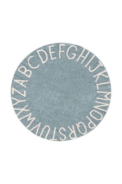 Washable Rug, Round ABC, Vintage Blue - LPM Home